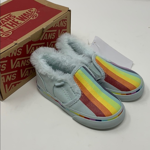 rainbow velcro vans